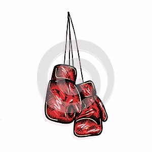 Ð”Ð»Ñ Ð˜Ð½Ñ‚ÐµÑ€Ð½ÐµÑ‚Ð°Boxing gloves vector illustration hand drawn sport sketch